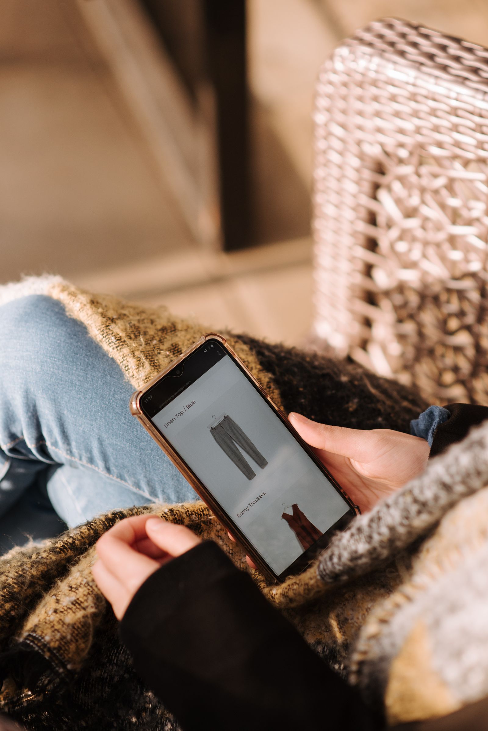 Fashion shopper discovering clothing through a mobile experience